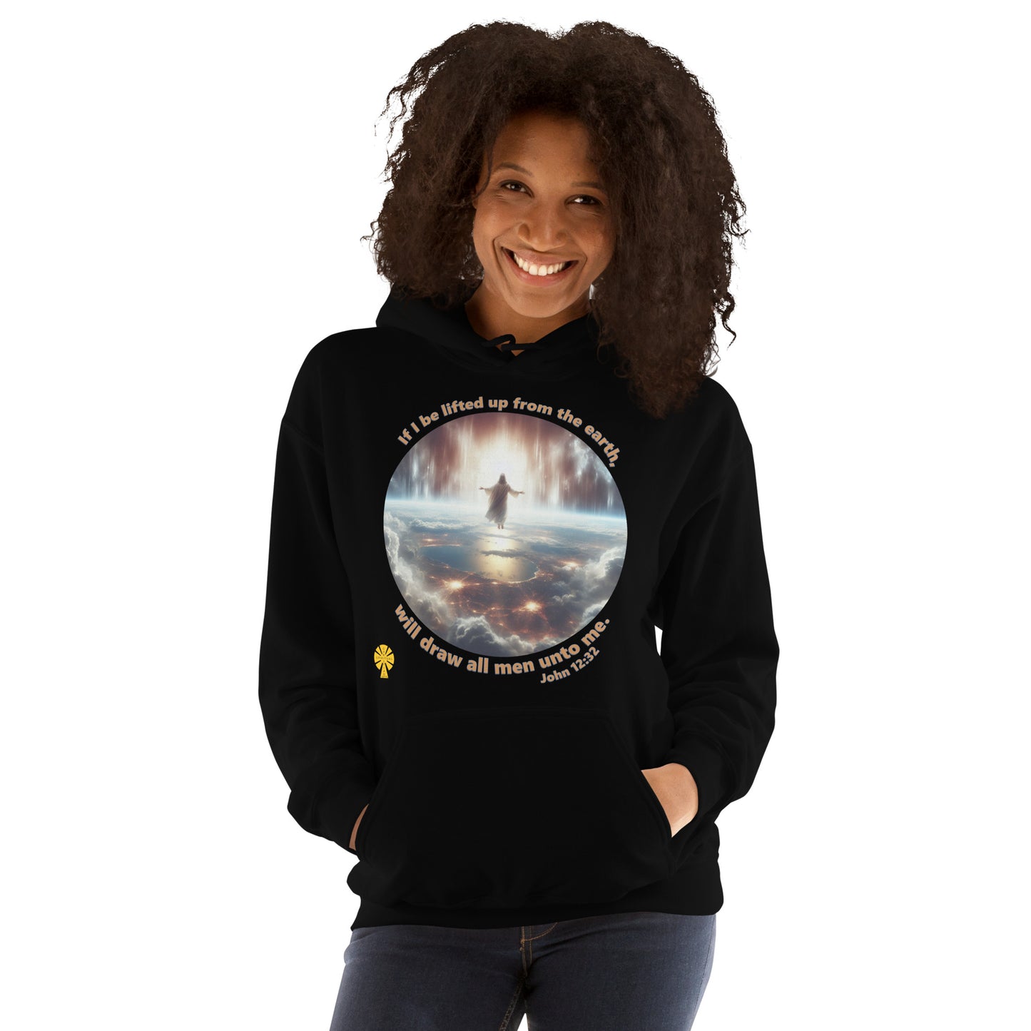 Draw All Men Unto Me (John 12:32) Unisex Heavy Blend Hoodie-Gildan 18500